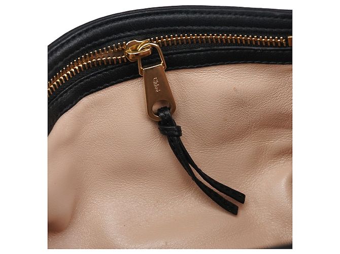 Chloé Black Calfskin Fur Python Handle Shoulder Bag - view 12