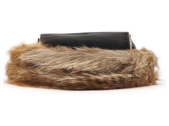 Chloé Black Calfskin Fur Python Handle Shoulder Bag - view 4