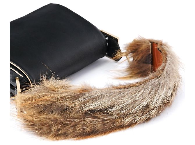 Chloé Black Calfskin Fur Python Handle Shoulder Bag - view 9