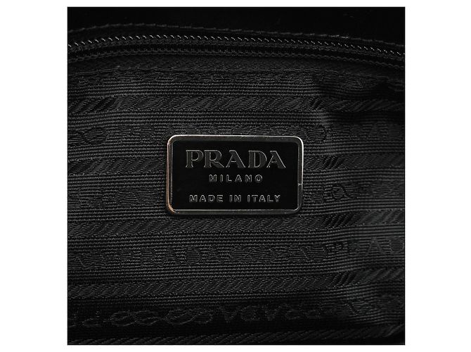 Prada Borsa Tote Padlock in lana e pelle grigio e nero Fall 1999 - vista 11