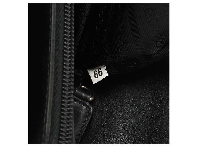 Prada Borsa Tote Padlock in lana e pelle grigio e nero Fall 1999 - vista 13
