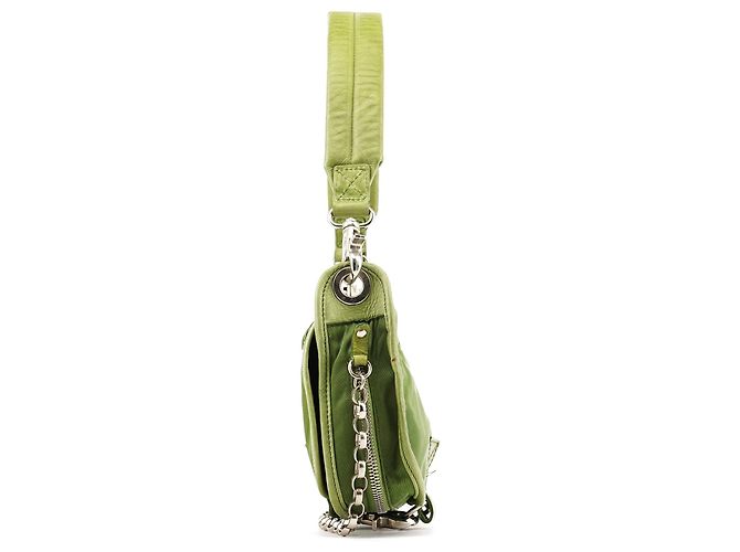 Chloé Grüne Nylon-Schultertasche mit Logo-Klappe - Ansicht 2