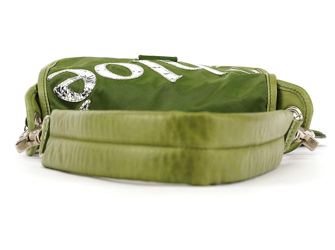 Chloé Grüne Nylon-Schultertasche mit Logo-Klappe - Ansicht 4