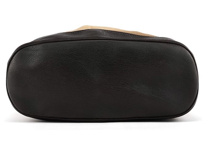 Gucci 106294 Borsa a secchiello in camoscio beige con manico in legno - vista 5