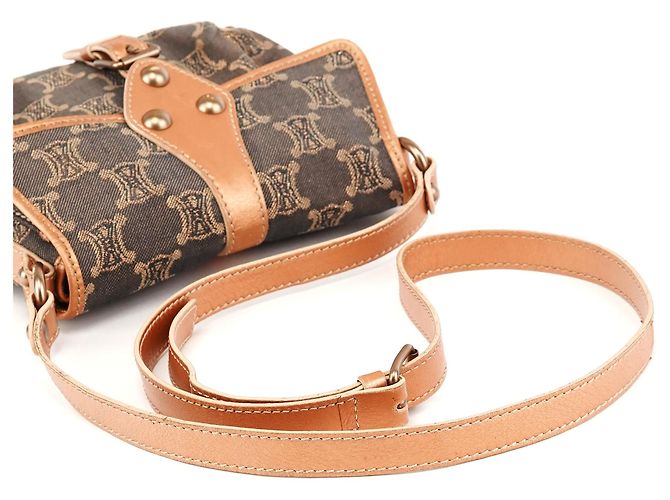 Céline Borsa a tracolla Triomphe Canvas Grigia - vista 11