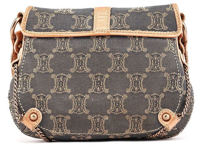 Céline Borsa a tracolla Triomphe Canvas Grigia - vista 3