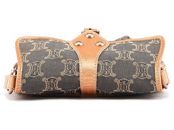 Céline Borsa a tracolla Triomphe Canvas Grigia - vista 4