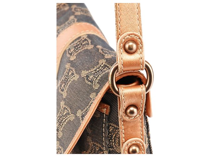 Céline Borsa a tracolla Triomphe Canvas Grigia - vista 7