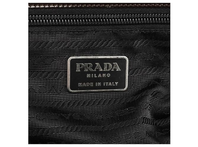 Prada Borsa Tote Clutch Sport 1995 Brown Spazzolato - vista 12