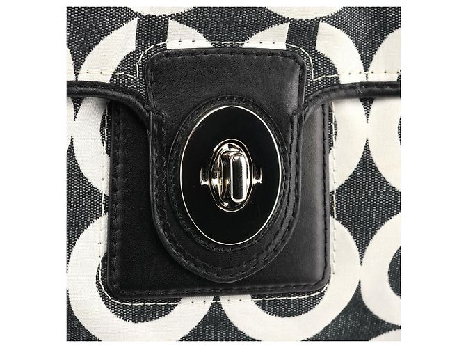 Coach 14515 Borsa Tote Peyton Op Art Signature Black White - vista 5