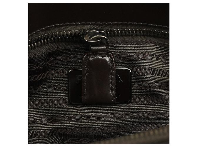 Prada Borsa Tote 1995 Brown Vitello Sport - vista 11