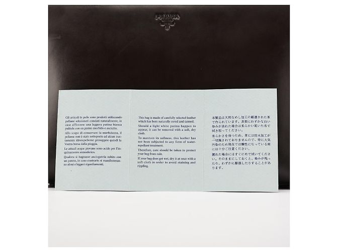 Prada Borsa Tote 1995 Brown Vitello Sport - vista 9