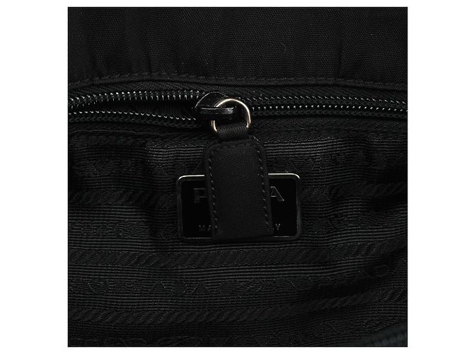 Prada Borsa Tote in nylon Tessuto Impuntu nera - vista 10