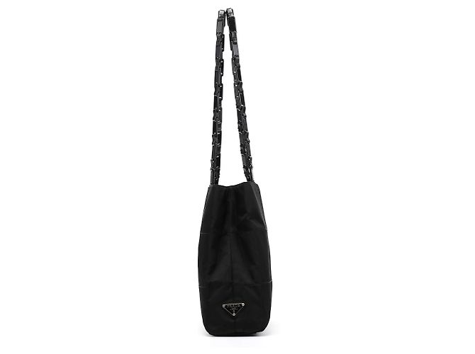Prada Borsa Tote in nylon Tessuto Impuntu nera - vista 2
