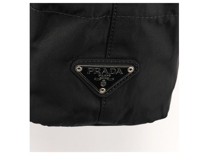 Prada Borsa Tote in nylon Tessuto Impuntu nera - vista 5
