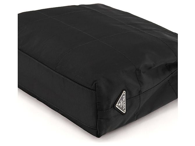 Prada Borsa Tote in nylon Tessuto Impuntu nera - vista 7