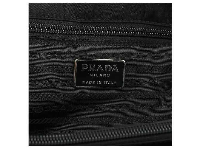 Prada Borsa Tote in nylon Tessuto Impuntu nera - vista 9