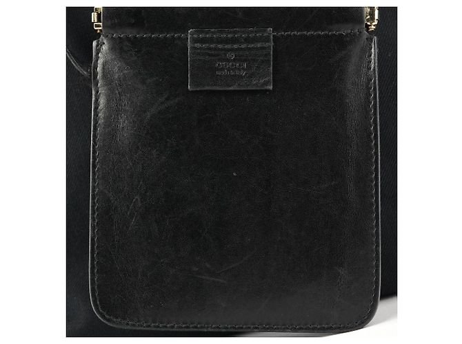 Gucci 95374 Borsa tote in tela nera con coulisse - vista 12