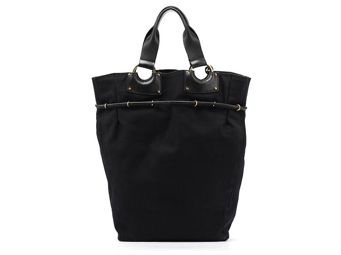 Gucci 95374 Borsa tote in tela nera con coulisse - vista 3