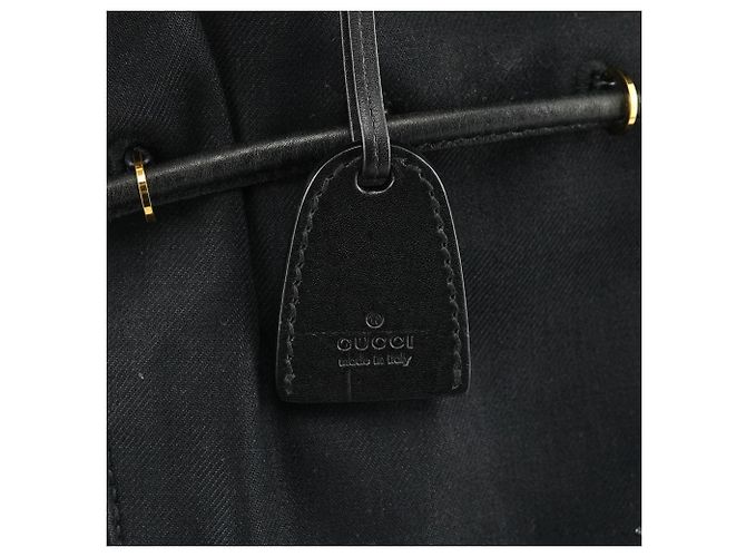 Gucci 95374 Borsa tote in tela nera con coulisse - vista 5