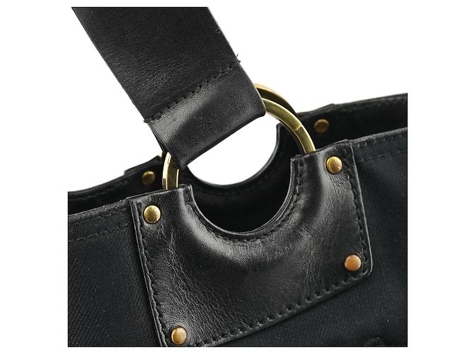 Gucci 95374 Borsa tote in tela nera con coulisse - vista 7