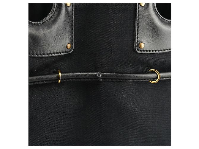 Gucci 95374 Borsa tote in tela nera con coulisse - vista 8