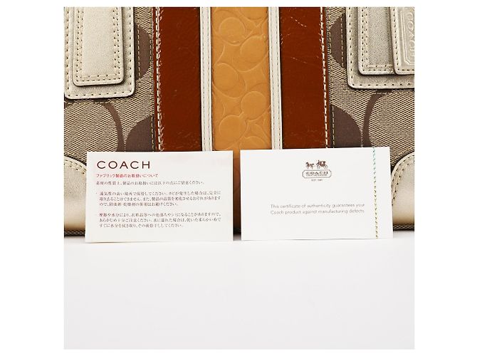 Coach F11620 Beige Signature Turnlock Tote Bag - Ansicht 12