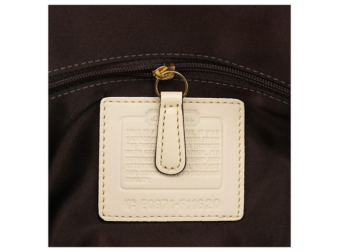 Coach F11620 Beige Signature Turnlock Tote Bag - Ansicht 14