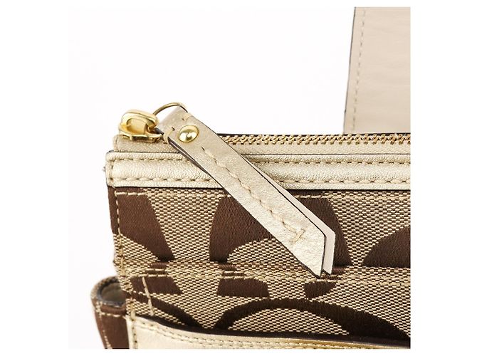 Coach F11620 Beige Signature Turnlock Tote Bag - Ansicht 8