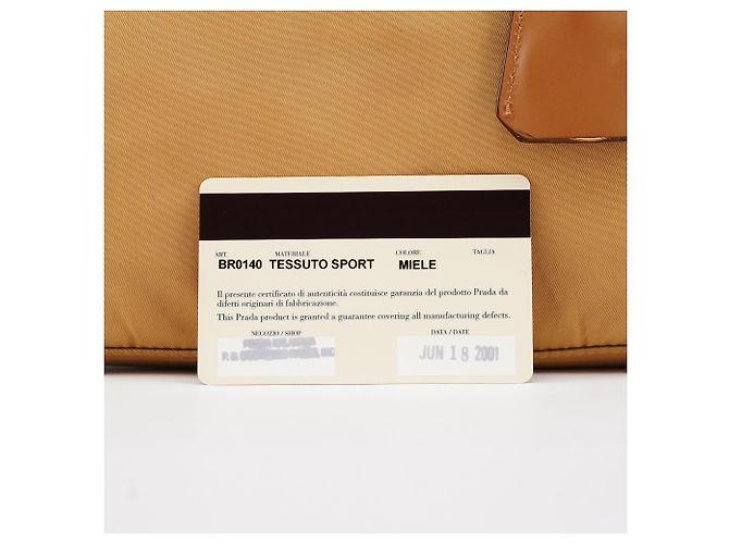 Prada Borsa Bowling BR0140 Beige Tessuto Sport - vista 13