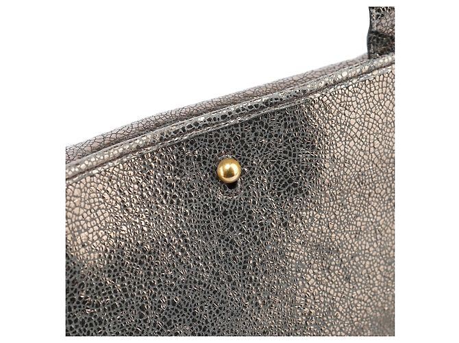 Yves Saint Laurent Borsa a tracolla Muse in pelle craquelé metallizzata - vista 20
