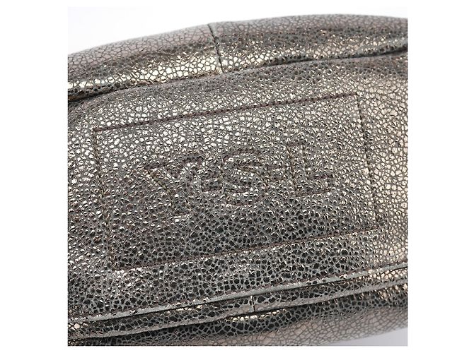 Yves Saint Laurent Borsa a tracolla Muse in pelle craquelé metallizzata - vista 6