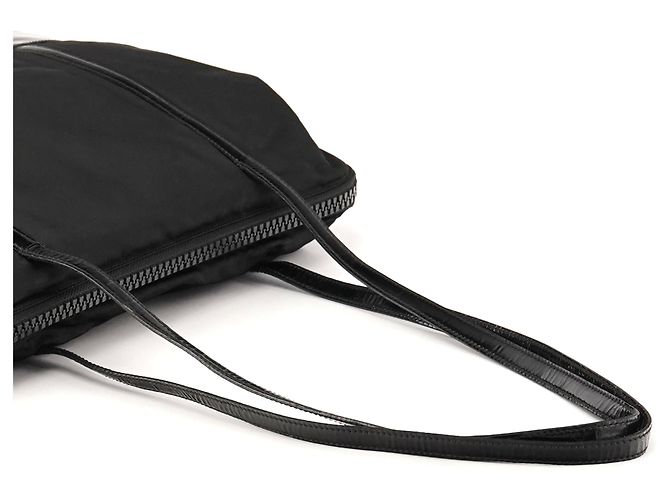 Prada Borsa Tote in Tessuto Spazzolato nera - vista 10