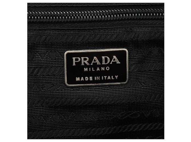 Prada Borsa Tote in Tessuto Spazzolato nera - vista 11