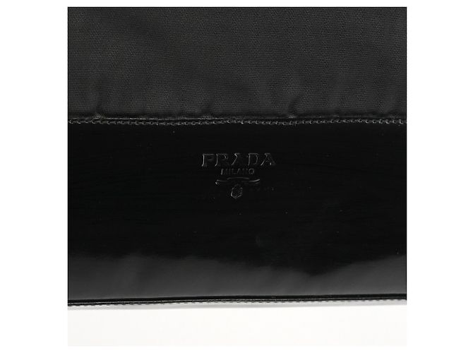 Prada Borsa Tote in Tessuto Spazzolato nera - vista 6