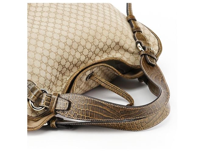 Céline Borsa a Tracolla Bittersweet Macadam Croc Beige - vista 11