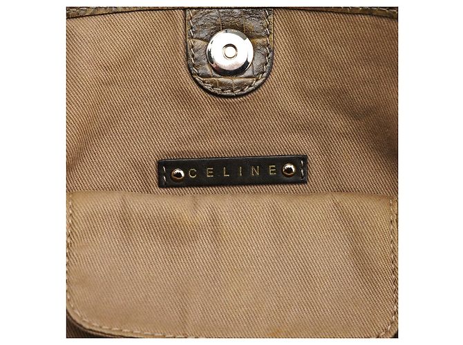 Céline Borsa a Tracolla Bittersweet Macadam Croc Beige - vista 12