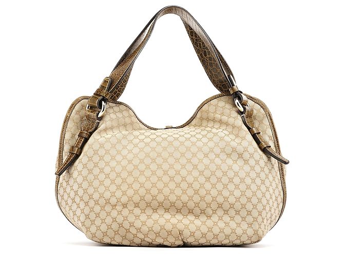 Céline Borsa a Tracolla Bittersweet Macadam Croc Beige - vista 3