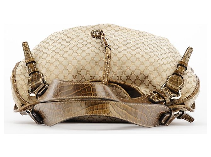 Céline Borsa a Tracolla Bittersweet Macadam Croc Beige - vista 4