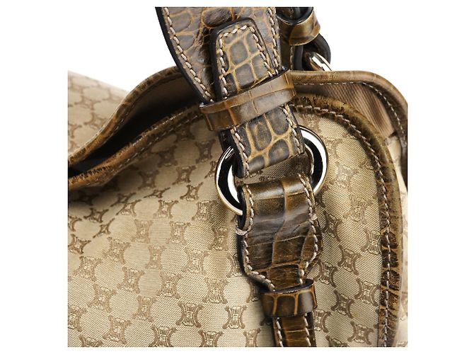 Céline Borsa a Tracolla Bittersweet Macadam Croc Beige - vista 7