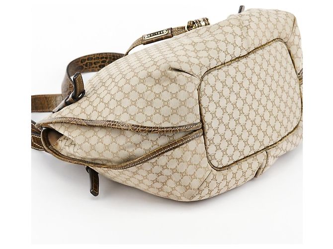 Céline Borsa a Tracolla Bittersweet Macadam Croc Beige - vista 9
