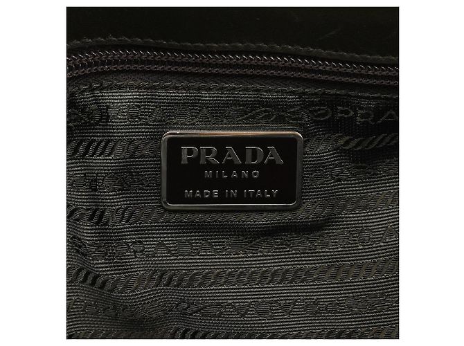 Prada Borsa Tote City B9386 in rete di nylon verde oliva - vista 11