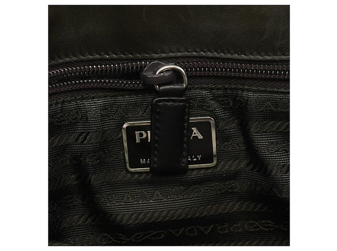 Prada Borsa Tote City B9386 in rete di nylon verde oliva - vista 12