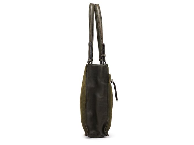 Prada Borsa Tote City B9386 in rete di nylon verde oliva - vista 2