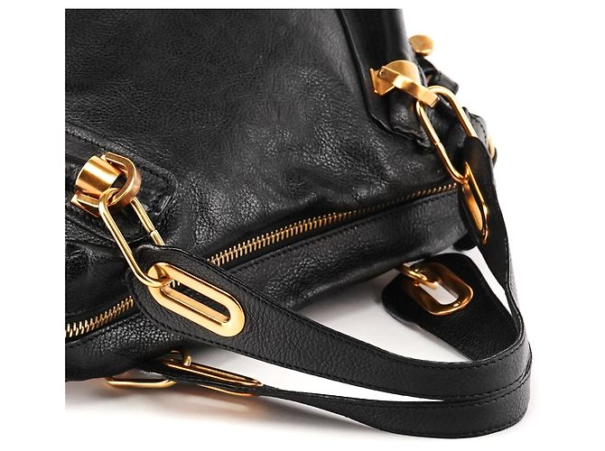 Chloé Borsa Paraty 2-Way in pelle nera - vista 11