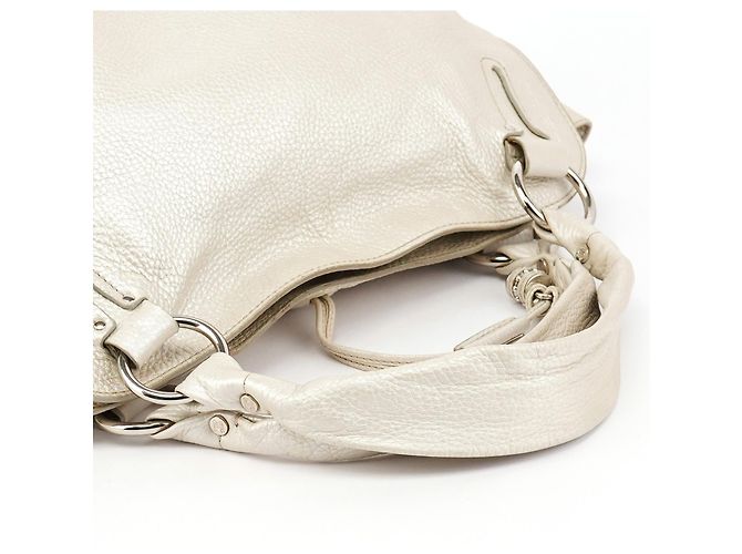 Céline Borsa a tracolla Bittersweet in pelle Pearl White - vista 9