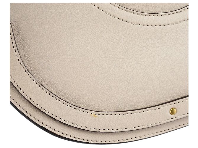 Chloé Bolsa 2-Way em couro bege com alça dourada - vista 12