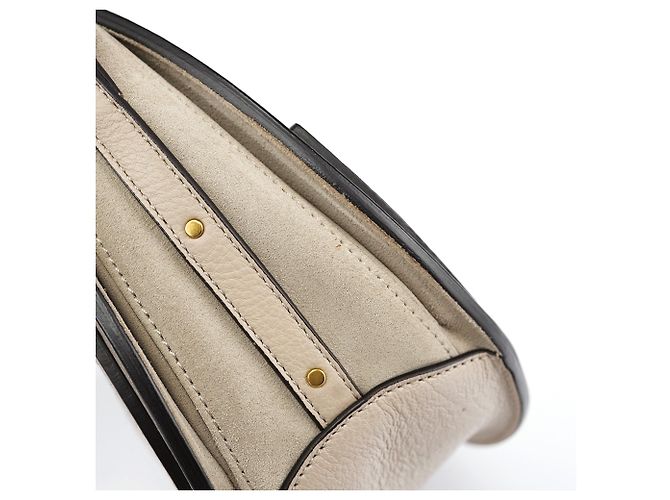 Chloé Bolsa 2-Way em couro bege com alça dourada - vista 16