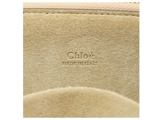 Chloé Bolsa 2-Way em couro bege com alça dourada - vista 17