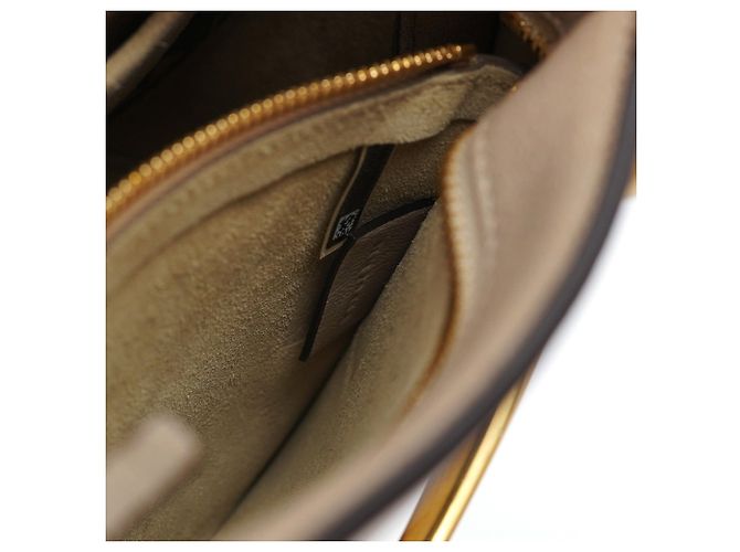 Chloé Bolsa 2-Way em couro bege com alça dourada - vista 19